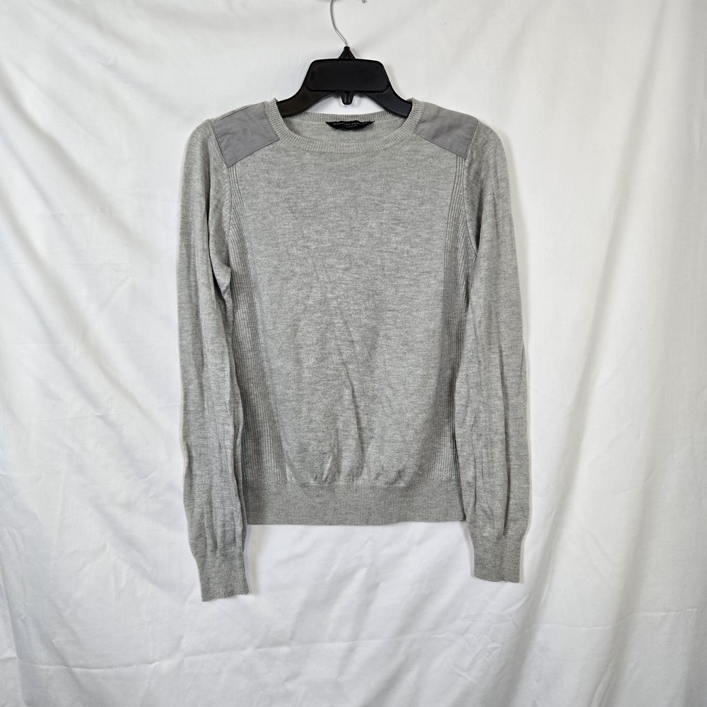 Dorothy Perkins Women's Gray Crew Neck Long Sleeve Knit Preppy Sweater UK14 US10